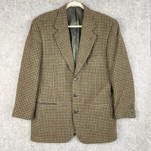 Andrew Fezza Assets Blazer Sport Coat Mens 42R Tweed Houndstooth Wool 3 Button